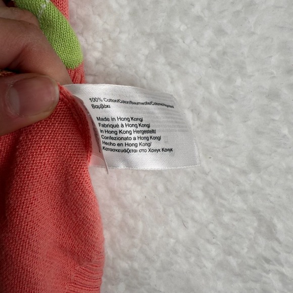 Brooks Brothers Women's Argyle Short Sleeve Sweater M Pink Green Yellow Cotton - Picture 5 of 5